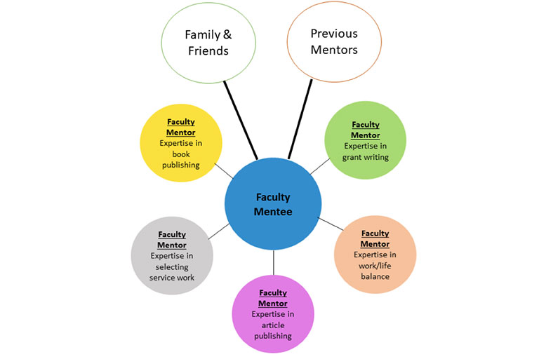 Illustration of an “ideal” mentoring network that pairs the mentee’s needs with mentor expertise.