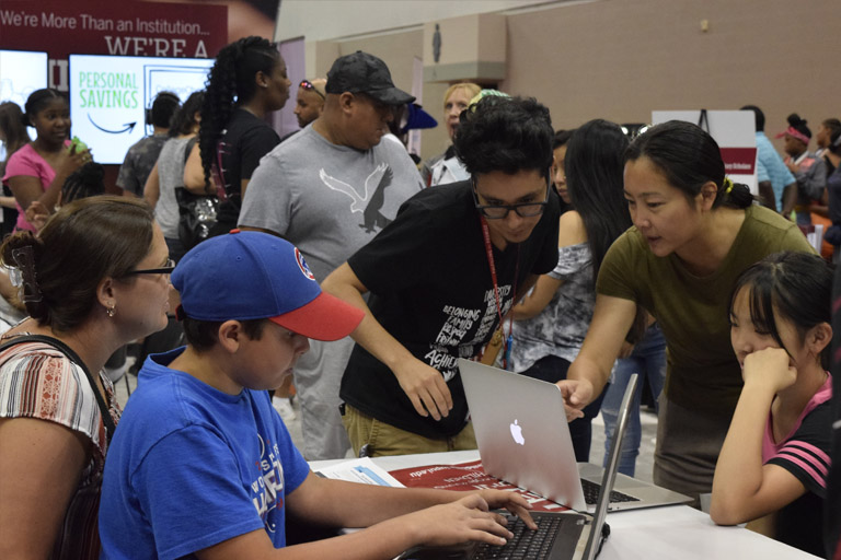 Attendees at IBE Booth