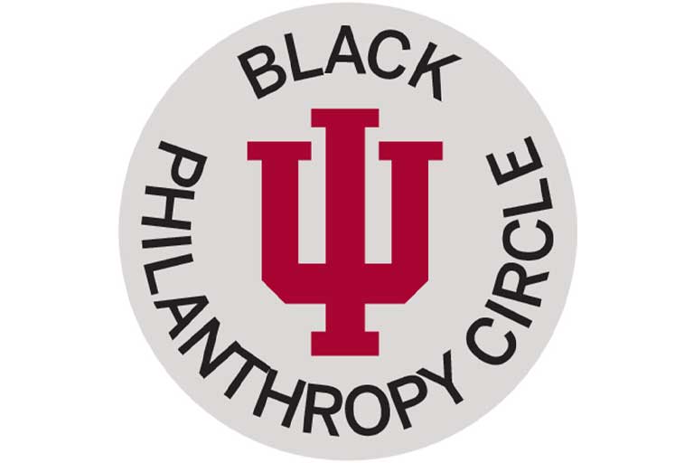 BPC logo. BLACK PHILANTHROPY CIRCLE text wrapped in a circle around styled IU.